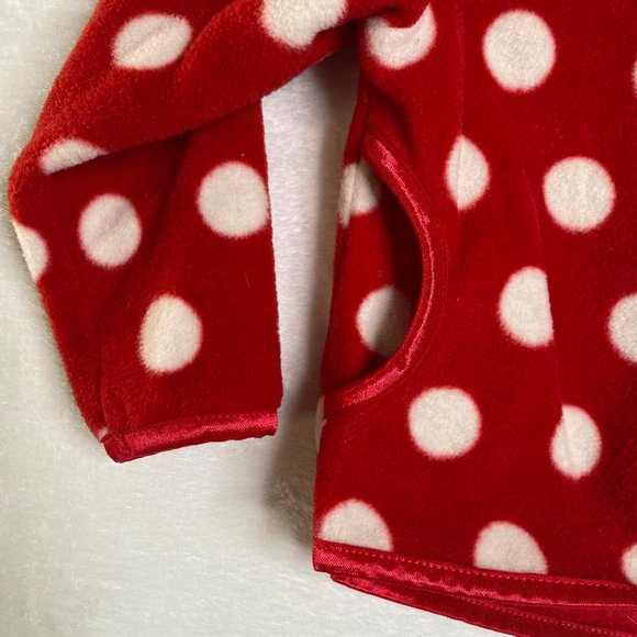 Walt Disney World Parks Girls Fleece Zip Jacket Red Polka Dot Minnie Mouse 18M - Picture 5 of 9